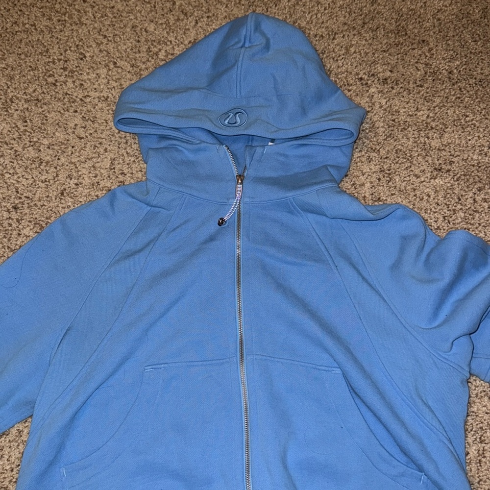 Light Blue Lululemon Scuba Full Zip